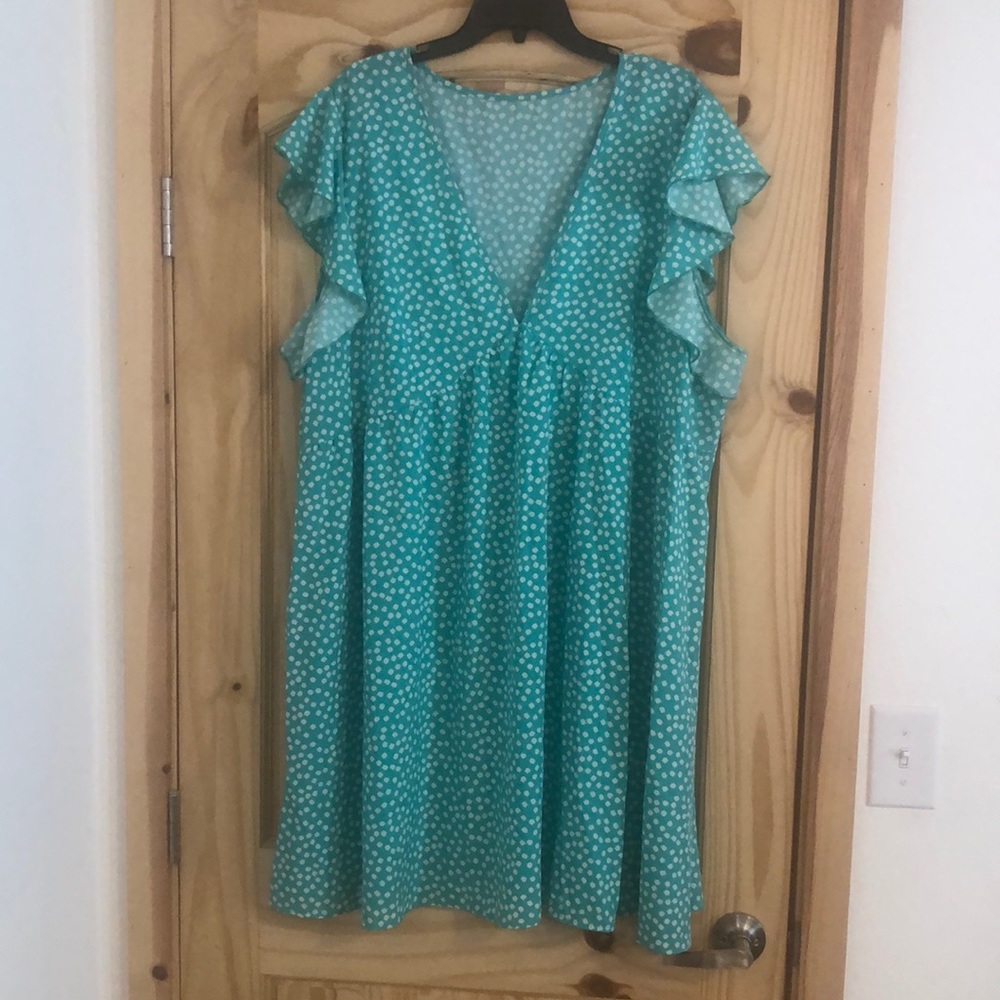 Green floral dress